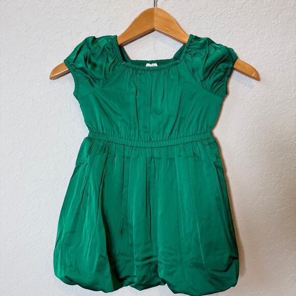 Crewcuts Toddler Girl's Green Bubble Hem Short Sleeve Dress Size 4 NEW - Picture 2 of 8